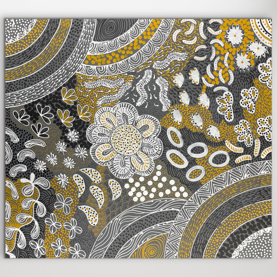 "Women's Ceremony" original Aboriginal painting by Alvira Bird Mpetyane, 107cm x 94cm - authentic Indigenous Australian artwork