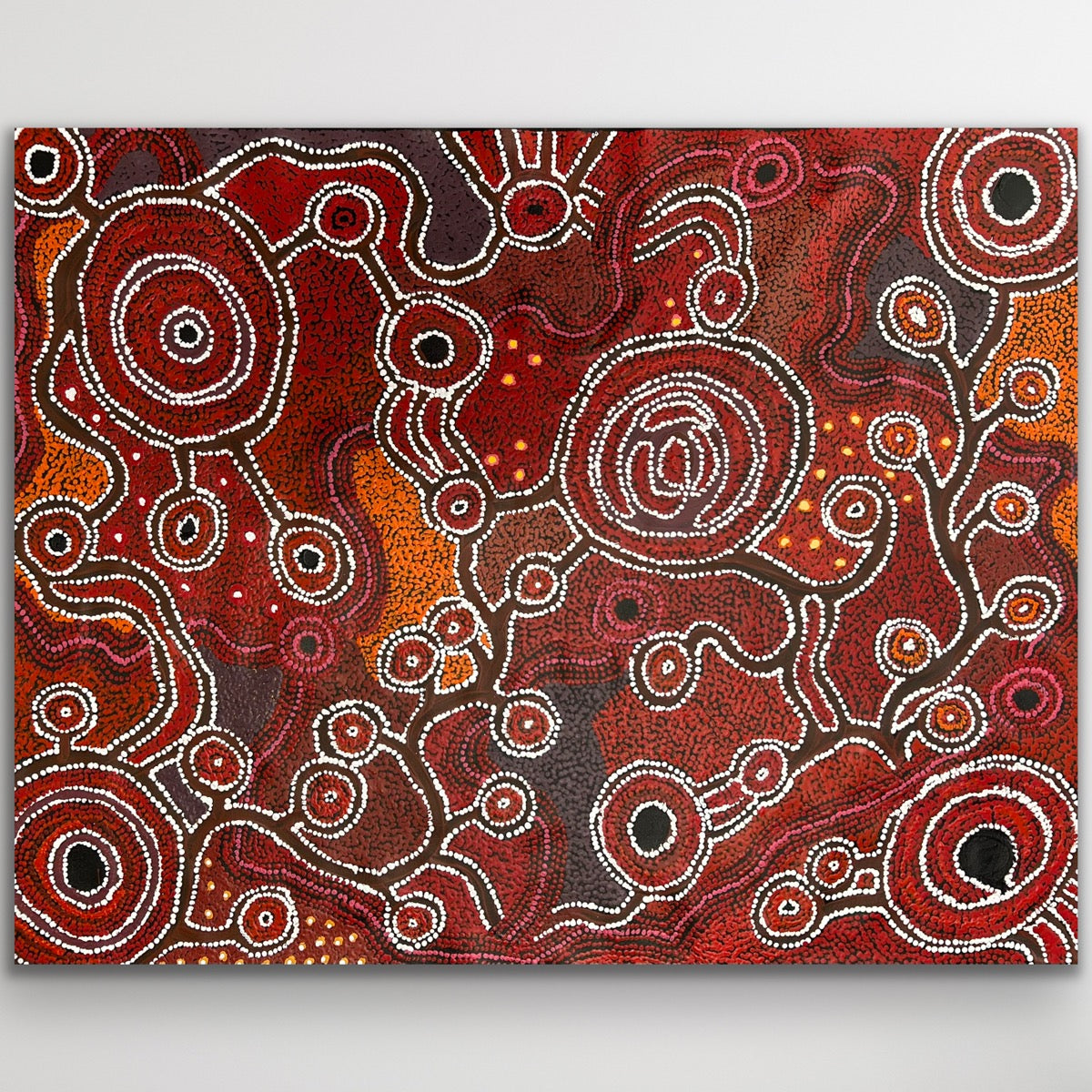"Minyma Kutjara Munu Ngura" original Aboriginal painting by Daisybell Kulyuru, 119cm x 93cm - authentic Indigenous Australian artwork