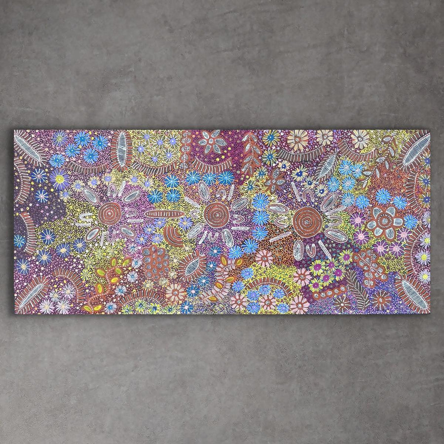 "My Country" original Aboriginal painting by June Bird, 200cm x 87cm - authentic Indigenous Australian artwork