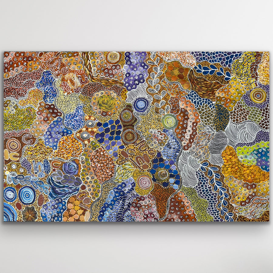 "My Country (Utopia)" original Aboriginal painting by Janet Golder Kngwarreye, 200cm x 126cm - authentic Indigenous Australian artwork