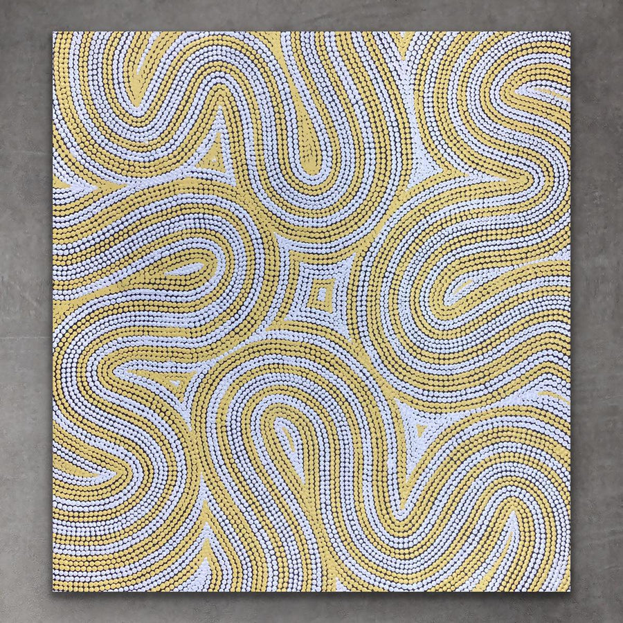 "Sand Dunes (Tali)" original Aboriginal painting by Gwenda Turner Nungurrayi, 89cm x 85cm - authentic Indigenous Australian artwork