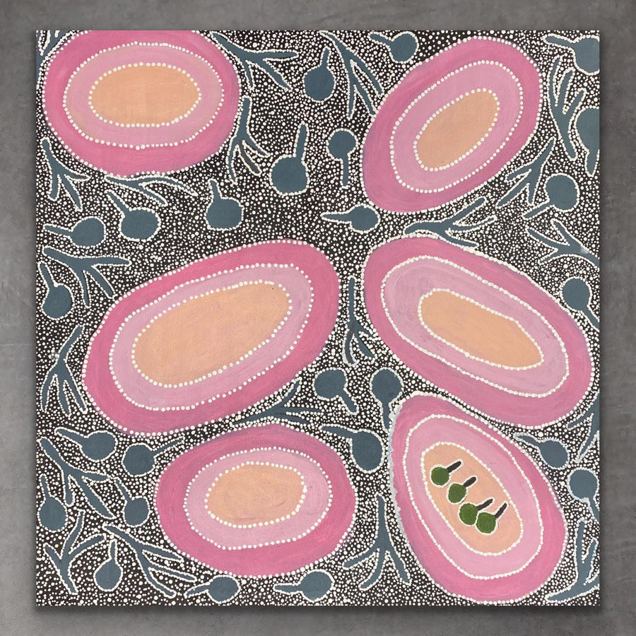 "Mamungarinyi" original Aboriginal painting by Pollyanne Smith Tjungkaya, 75cm x 75cm - authentic Indigenous Australian artwork