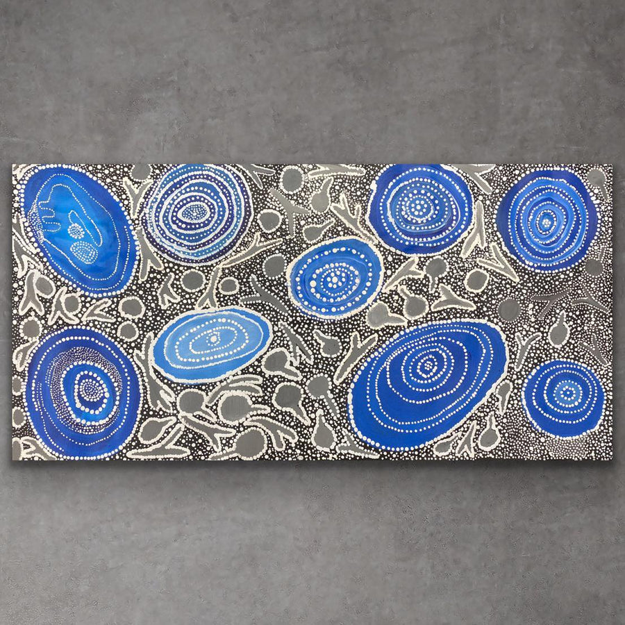 "Mamungarinyi" original Aboriginal painting by Pollyanne Smith Tjungkaya, 90cm x 45cm - authentic Indigenous Australian artwork