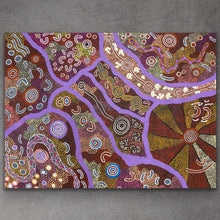 Load image into Gallery viewer, "Seven Stories" original Aboriginal painting by Maureen Nampijinpa Hudson, 122cm x 90cm - authentic Indigenous Australian artwork