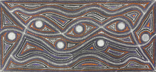 Load image into Gallery viewer, "Seven Sisters Dreaming" Aboriginal art by Marshall Jangala Robertson - close-up detail, 203cm x 93cm