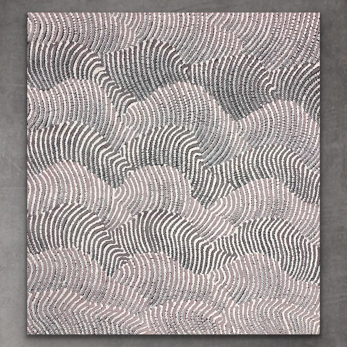 "Sand Dunes (Tali)" original Aboriginal painting by Maureen Nampijinpa Hudson, 90cm x 86cm - authentic Indigenous Australian artwork