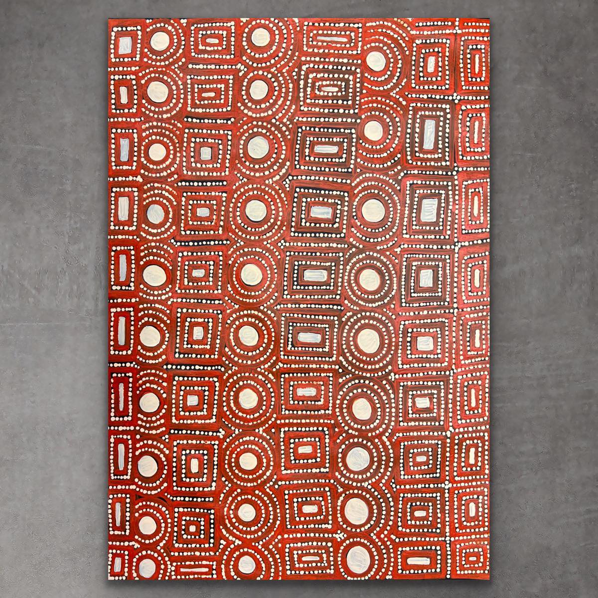 "Water Dreaming" original Aboriginal painting by Emma Nakamarra Nelson, 101cm x 70cm - authentic Indigenous Australian artwork