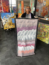 Load image into Gallery viewer, "Sand Dunes (Tali)" Aboriginal art by Maureen Nampijinpa Hudson - close-up detail, 143cm x 71cm