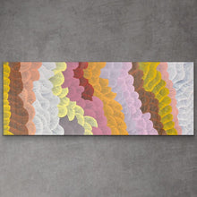 Load image into Gallery viewer, "Sand Dunes (Tali)" by Maureen Nampijinpa Hudson - detail view of Aboriginal painting, 91cm x 237cm