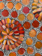 Load image into Gallery viewer, Bernadine Johnson Kemarre with original painting "Bush Flowers" - Aboriginal artist