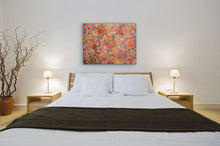 Load image into Gallery viewer, "Bush Flowers" by Bernadine Johnson Kemarre - view 6, 119cm x 94cm - Aboriginal art