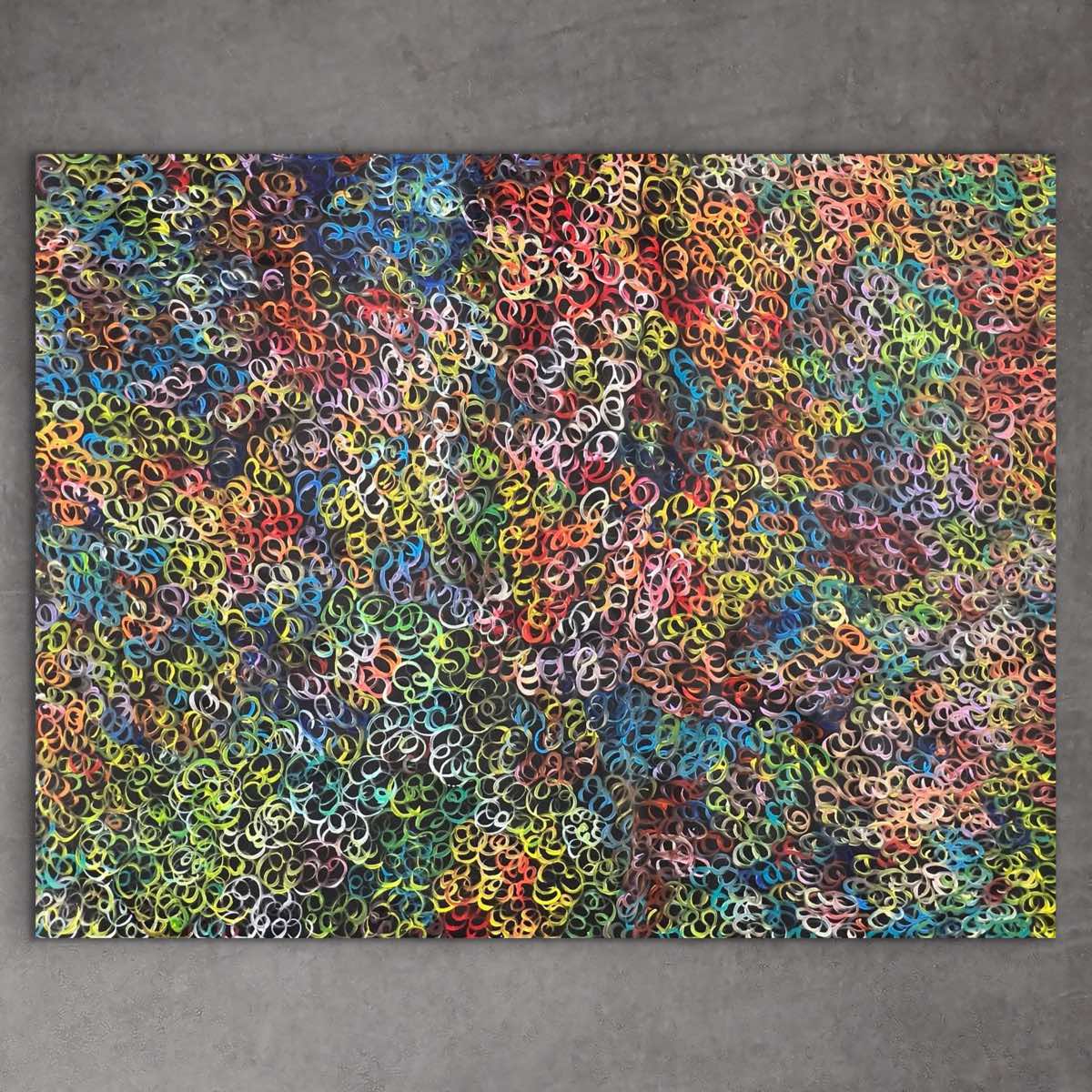 "Bush Plum" original Aboriginal painting by Gracie Morton Pwerle, 197cm x 150cm - authentic Indigenous Australian artwork