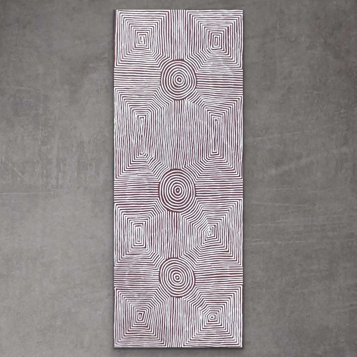 "Tingari" original Aboriginal painting by Jake James Tjapaltjarri, 201cm x 78cm - authentic Indigenous Australian artwork