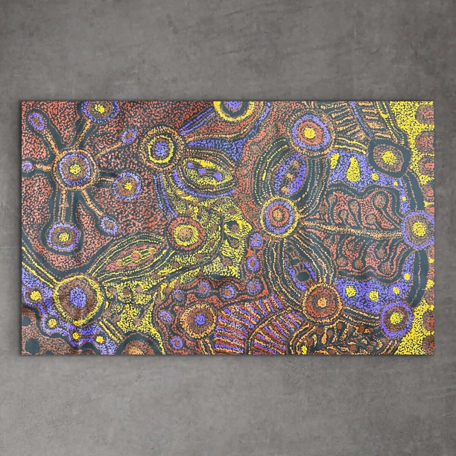 "My Country" original Aboriginal painting by Ina Stanley, 141cm x 88cm - authentic Indigenous Australian artwork