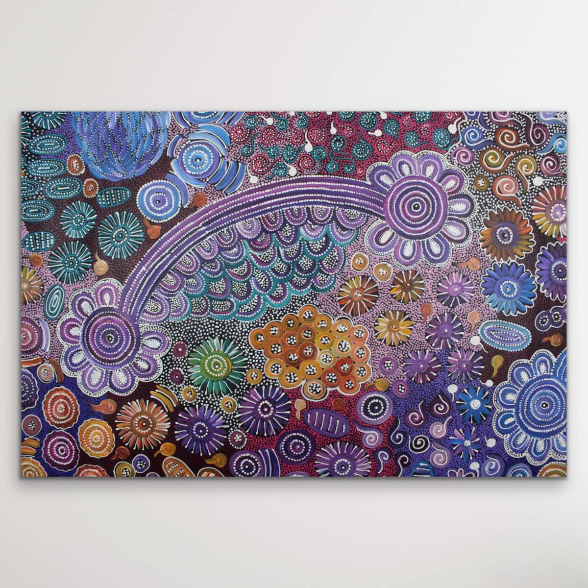 "Bush Wildflowers" original Aboriginal painting by Print - authentic Indigenous Australian artwork