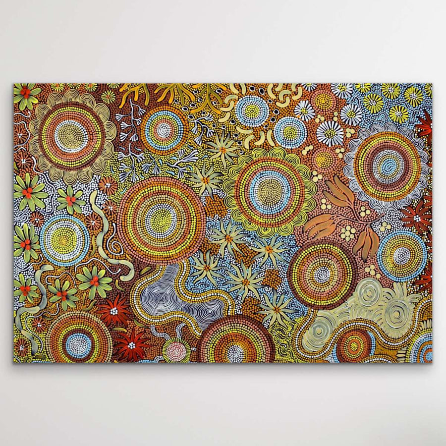 "Budgerigar Dreaming" original Aboriginal painting by 2 Print - authentic Indigenous Australian artwork