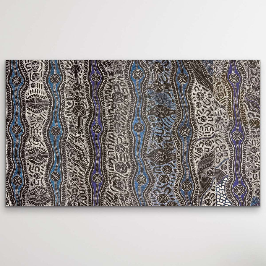 "My Country" original Aboriginal painting by Stephen Martin Pitjara, 170cm x 99cm - authentic Indigenous Australian artwork
