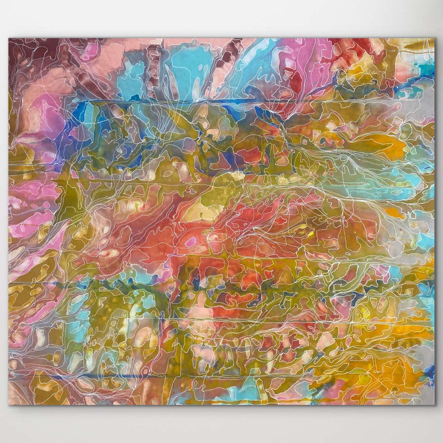 "Pantu (Salt Lake)" original Aboriginal painting by Janice Stanley, 193cm x 168cm - authentic Indigenous Australian artwork