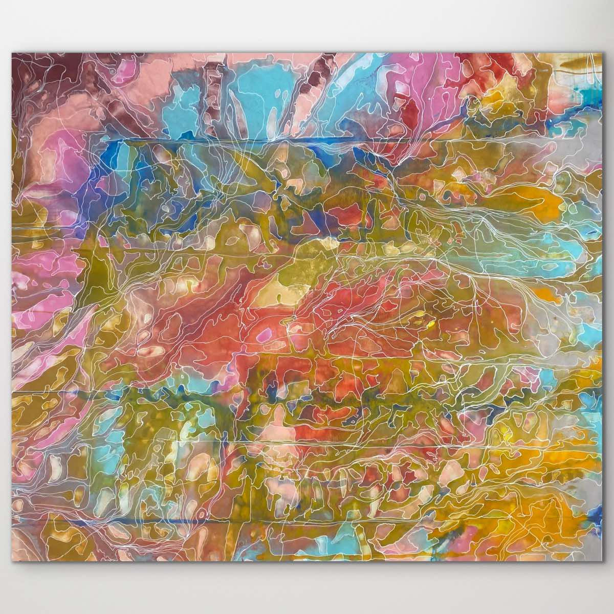 "Pantu (Salt Lake)" original Aboriginal painting by Janice Stanley, 193cm x 168cm - authentic Indigenous Australian artwork