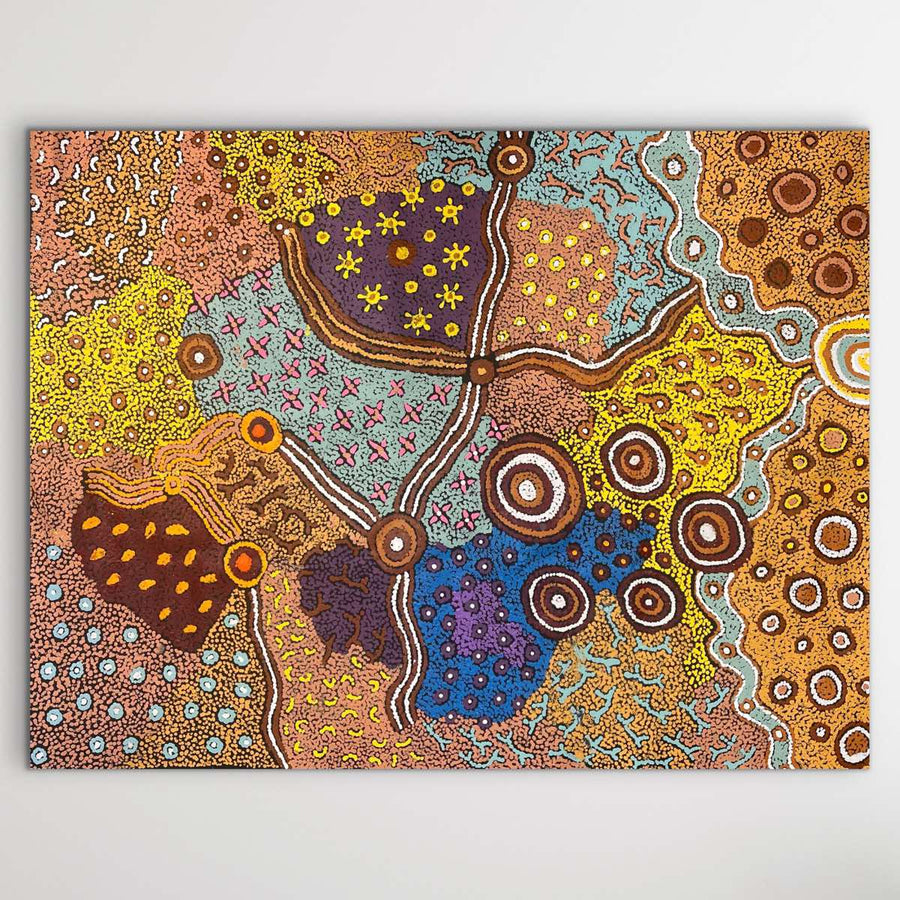 "Malilu" original Aboriginal painting by Kay Baker Tunkin, 115cm x 90cm - authentic Indigenous Australian artwork