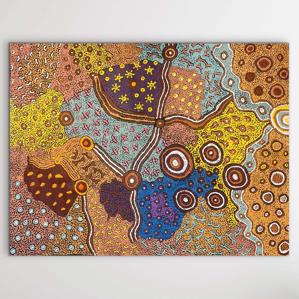 "Malilu" original Aboriginal painting by Kay Baker Tunkin, 115cm x 90cm - authentic Indigenous Australian artwork