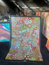 Load image into Gallery viewer, "Budgerigar Dreaming & Bush Tucker Story" Julieanne Nungurrayi Turner 200cm x 131cm
