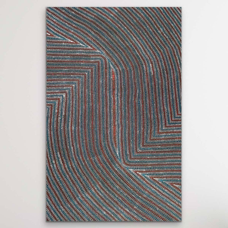 "Bush Onion" original Aboriginal painting by Tansy Martin, 149cm x 95cm - authentic Indigenous Australian artwork