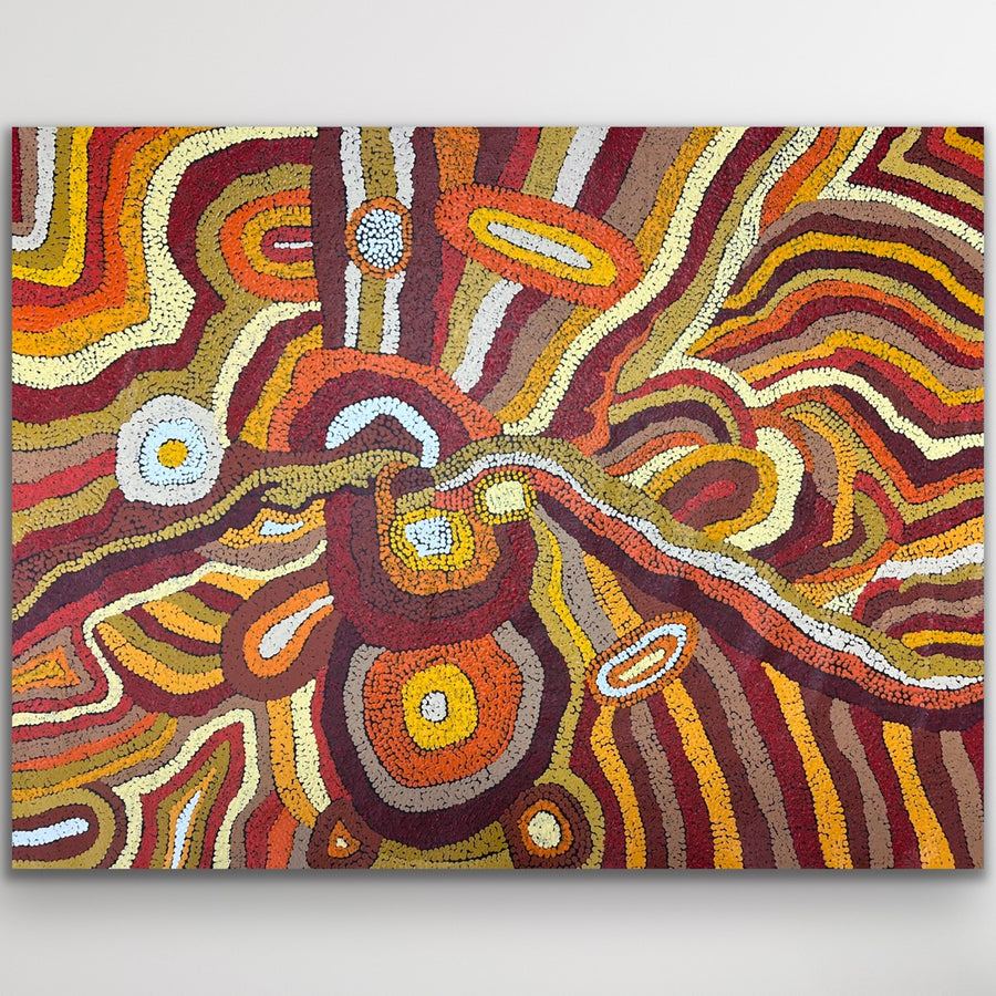 "Tali Tjuta" original Aboriginal painting by Debra Nangala McDonald, 120cm x 90cm - authentic Indigenous Australian artwork