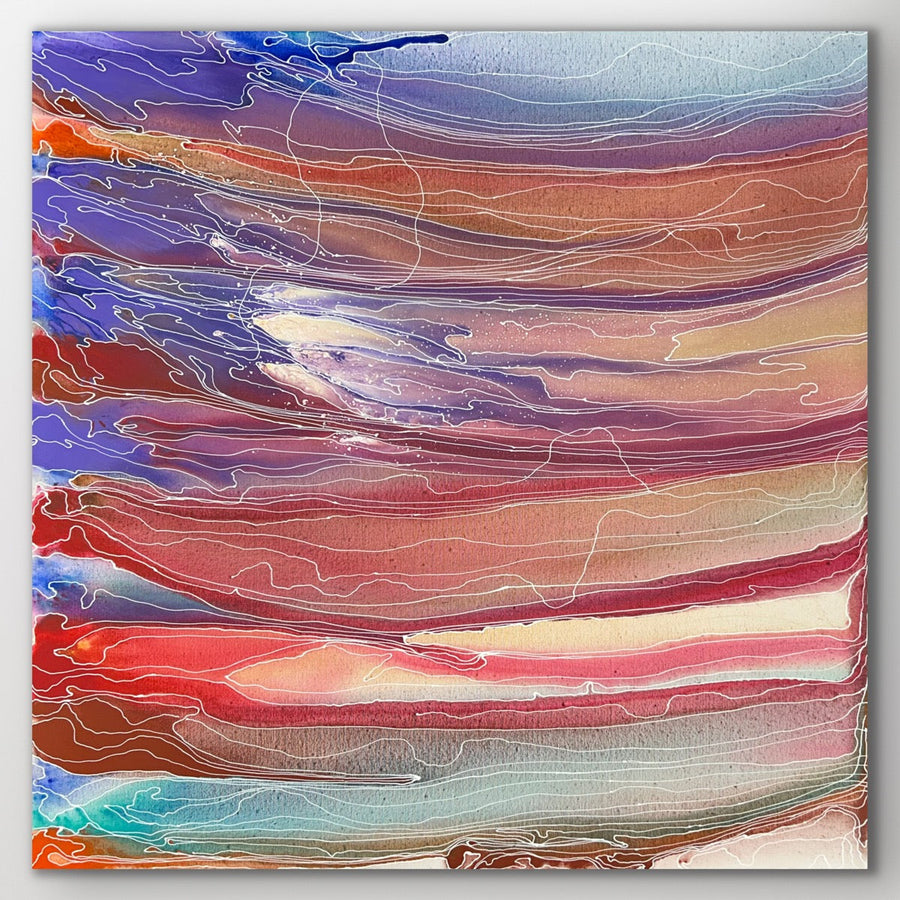 "Pantu (Salt Lake)" original Aboriginal painting by Janice Stanley, 120cm x 120cm - authentic Indigenous Australian artwork