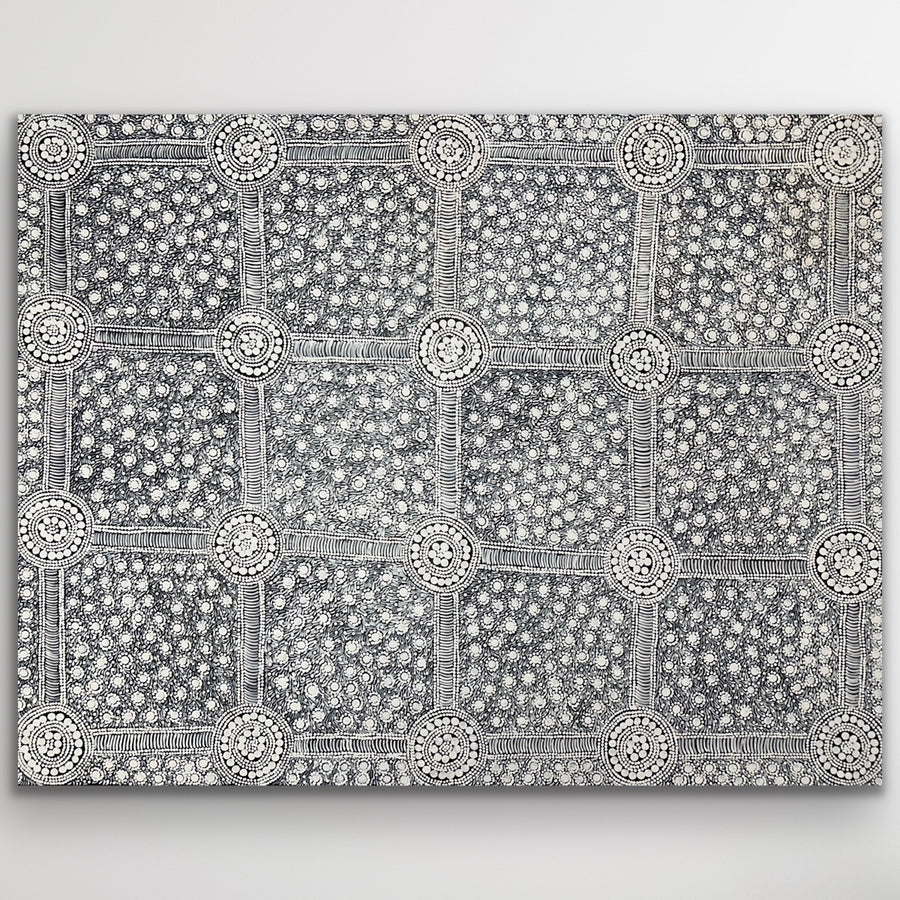 "My Homeland, Blackwater Rockhole (Papunya)" original Aboriginal painting by Debra Nangala McDonald, 201cm x 155cm - authentic Indigenous Australian artwork