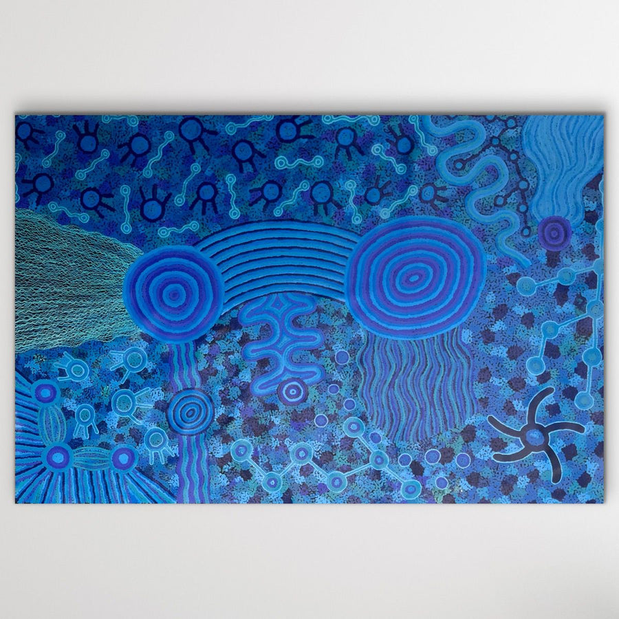 Authentic Aboriginal art from APY lands "Mamungari-Nya" Renae Nakamarra Nelson 167cm x 110cm