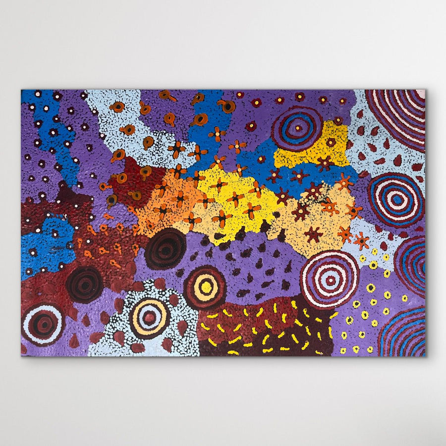 Colorful Aboriginal art Malilu art