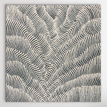 Load image into Gallery viewer, Sand Dunes painting with white on black background on a white wall