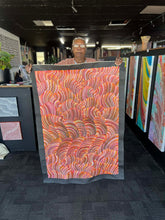 Load image into Gallery viewer, Artist photo with Maureen Hudson holding her original artwork.