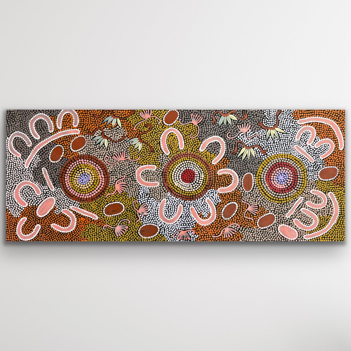 "Women's Ceremony" original Aboriginal painting by Julieanne Nungurrayi Turner, 100cm x 40cm - authentic Indigenous Australian artwork