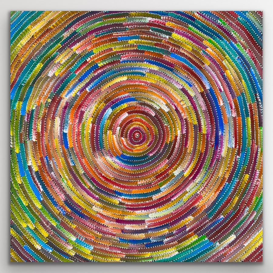 Circle of Life Aboriginal print by Bernadine Johnson Kemarre reproduced on premium canvas