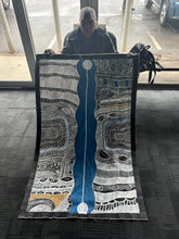 Load image into Gallery viewer, Close detail of Mina Mina Dreaming painting by Alice Granites Napanangka showing intricate dot patterning