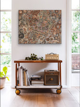 Load image into Gallery viewer, "Bush Flowers" Bernadine Johnson Kemarre 130cm x 102cm natural colours browns, reds, creams
