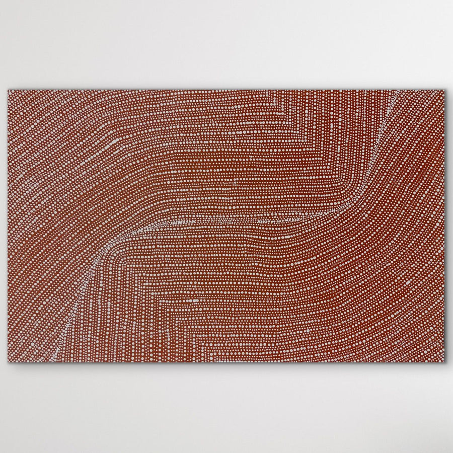"Bush Onion" original Aboriginal painting by Tansy Martin, 118cm x 77cm - authentic Indigenous Australian artwork