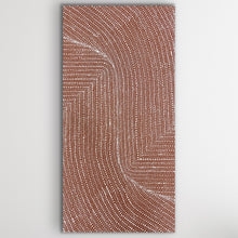 Load image into Gallery viewer, Textured brown and beige patterned fabric on a light gray background