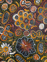 Load image into Gallery viewer, Close up dot painting of "Bush Yam Dreaming" Rochelle Bird Mbitjana 198cm x 110cm