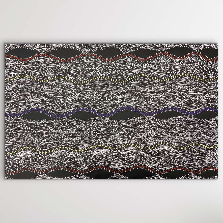 Buy original Seed Dreaming artwork by Marshall Jangala Robertson featuring intricate dots and traditional inspiration