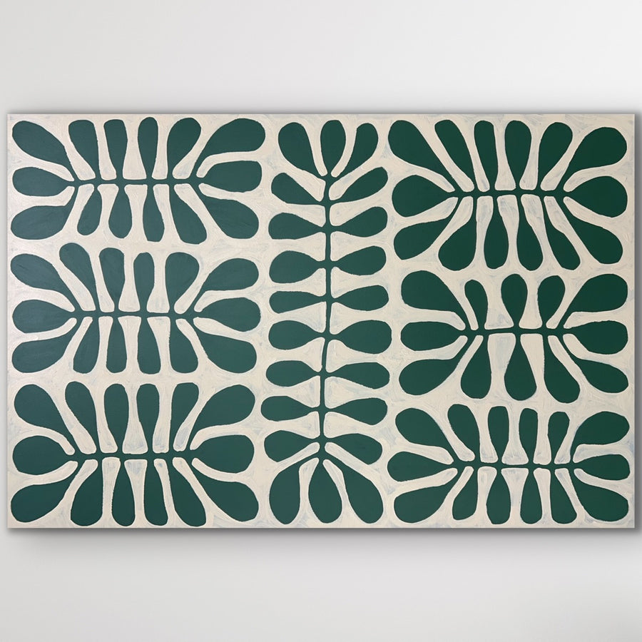 "Acacia Leaves (Watiya Tjuta)" original Aboriginal painting by Debra Nangala McDonald, 120cm x 80cm - authentic Indigenous Australian artwork