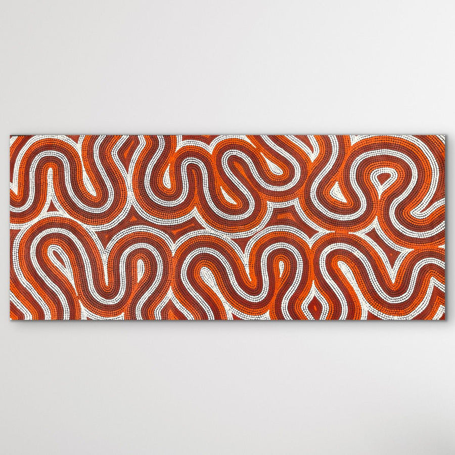 "Sand Dunes (Tali)" original Aboriginal painting by Gwenda Turner Nungurrayi, 199cm x 85cm - authentic Indigenous Australian artwork