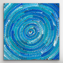 Load image into Gallery viewer, Full view of the artwork’s spiral patterns symbolising movement and continuity.