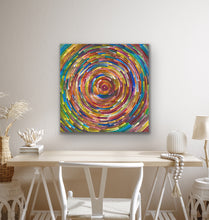 Load image into Gallery viewer, Circle of Life Aboriginal print displayed in a contemporary living room setting
