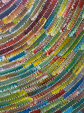 Load image into Gallery viewer, "Circle of Life" original Aboriginal painting by Bernadine Johnson Kemarre, 92cm x 89cm - authentic Indigenous Australian artwork