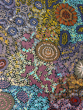 Load image into Gallery viewer, Soft blending and rhythmic dots symbolise sandhills, waterholes and family songlines across Central Australia.