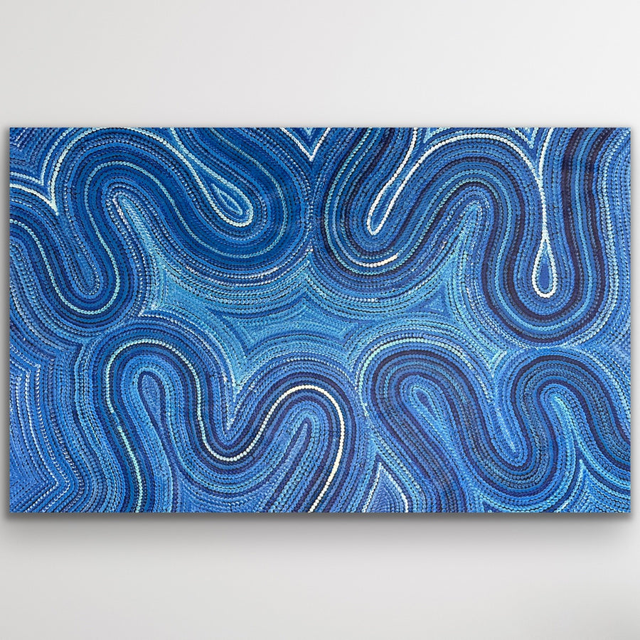 "Sand Dunes (Tali)" original Aboriginal painting by Gwenda Turner Nungurrayi, 119cm x 77cm - authentic Indigenous Australian artwork