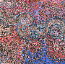 Load image into Gallery viewer, Detailed view of Aboriginal dot painting 'Piltati Tjukurpa' by Rhoda Tjitayi, original Indigenous Dreamtime artwork for sale with certificate of authenticity